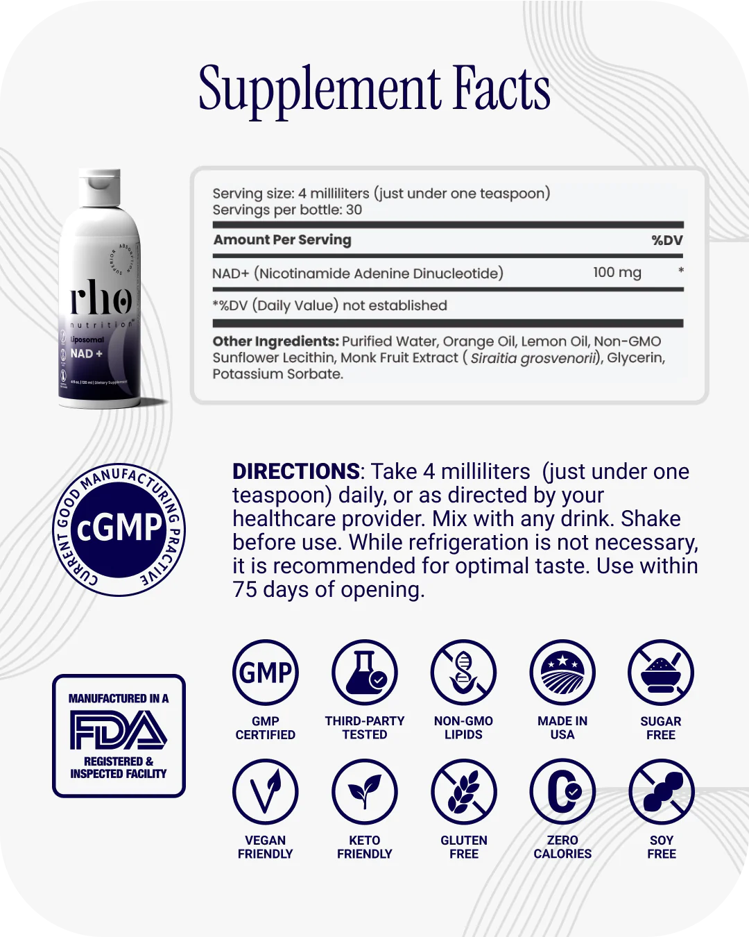 Liposomal NAD+ Liquid Supplement | High Absorption Cellular Support