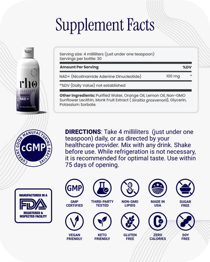 Liposomal NAD+ Liquid Supplement | High Absorption Cellular Support