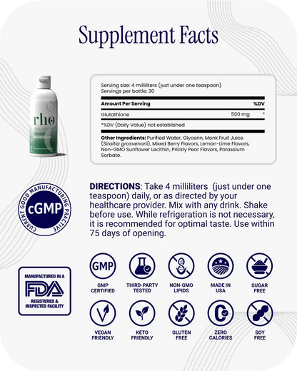 Liposomal Glutathione Liquid Supplement | High Absorption Antioxidant-(RHO)